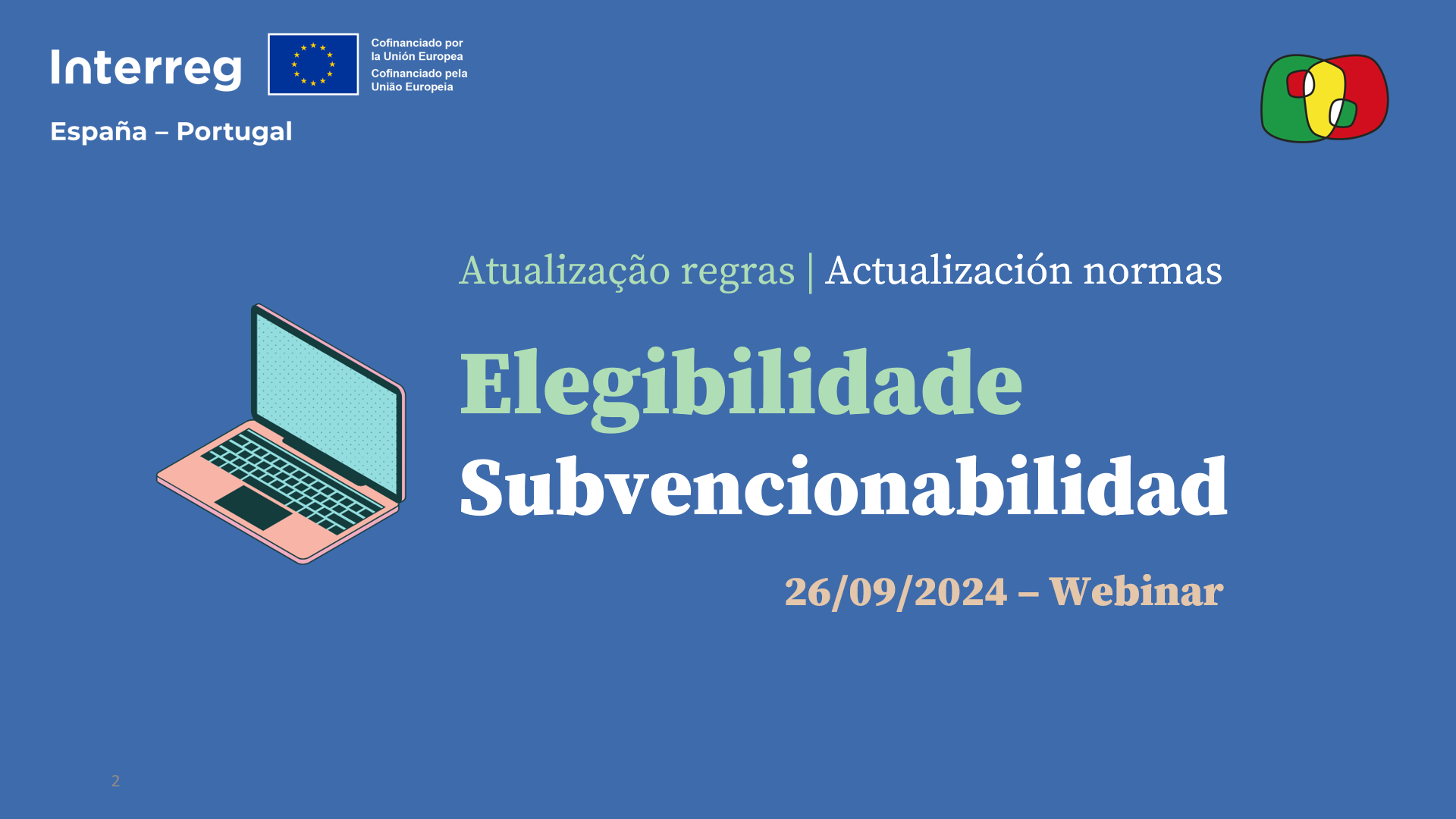 26/09/2024: MATERIALES webinar POCTEP normas de  subvencionabilidad